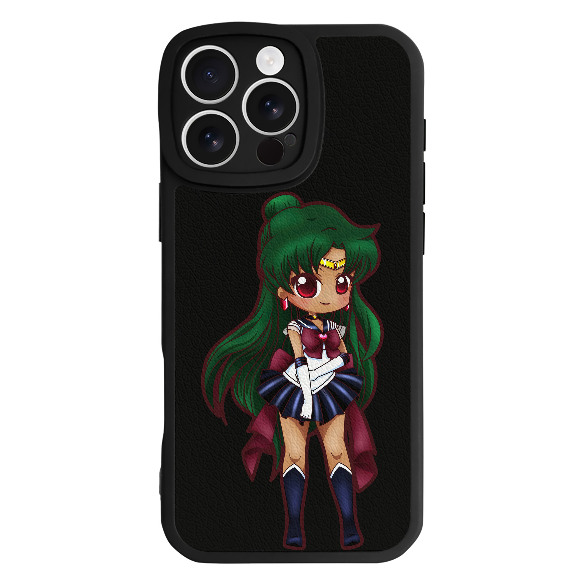 （画像用） 美少女戦士セーラームーン 冥王せつな Sailor Moon Meiou Setsuna 【iPhone 16シリーズ対応】シリコンスマホケース（レザー調） 材質：シリコン